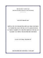 Những yếu tố ảnh hưởng đến giá trị cảm nhận và ý định mua đất nền dự án của khách hàng cá nhân nghiên cứu trường hợp đất nền dự án tại khu vực đông thành phố hồ chí minh 