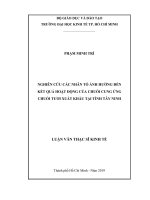 Nghiên cứu các nhân tố ảnh hưởng đến kết quả hoạt động của chuỗi cung ứng chuối tươi xuất khẩu tại tỉnh tây ninh 