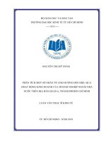 Phân tích một số nhân tố ảnh hưởng đến hiệu quả hoạt động kinh doanh của doanh nghiệp ngoài nhà nước trên địa bàn quận 6, thành phố hồ chí minh 