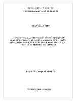 Phân tích các yếu tố ảnh hưởng đến quyết định sử dụng dịch vụ ngân hàng điện tử tại ngân hàng nông nghiệp và phát triển nông thôn việt nam   chi nhánh tỉnh long an 