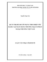 Quản trị rủi ro tín dụng theo hiệp ước basel tại ngân hàng thương mại cổ phần ngoại thương việt nam 