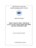 Thực trạng thực thi pháp luật về quy hoạch đô thị trên địa bàn tỉnh bến tre 