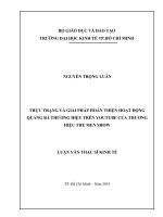 Thực trạng và giải pháp hoàn thiện hoạt động quảng bá thương hiệu trên youtube của thương hiệu THE MEN SHOW 