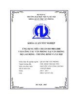 Ứng dụng tiêu chuẩn ISO 9001 2008 vào công tác văn phòng bộ lao động thương binh và xã hội 