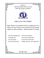 Khoá luận tốt nghiệp thực trạng và giải pháp nâng cao hiệu quả của công tác soạn thảo và ban hành văn bản hành chính tại bộ lao động thương binh và xã hội 