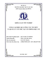 Nâng cao hiệu quả công tác tổ chức và quản lý văn thư tại văn phòng bộ y tế 