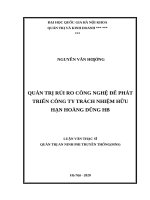 Quản trị rủi ro công nghệ để phát triển công ty trách nhiệm hữu hạn hoàng dũng hb​ 