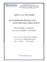Quản trị rủi ro tín dụng ngân hàng TMCP phát triển TP  HCM​ 