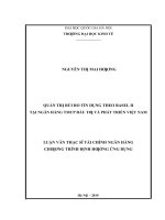 Quản trị rủi ro tín dụng theo basel II tại ngân hàng tmcp đầu tư và phát triển việt nam​