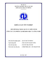 Đổi mới hoạt động quản lý, điều hành công tác văn phòng tại bộ khoa học và công nghệ 