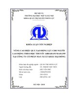 Nâng cao hiệu quả tạo động lực cho người lao động theo học thuyết abraham maslow tại công ty cổ phần may xuất khẩu đại đồng 