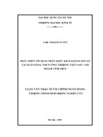 Phát triển tín dụng phân khúc khách hàng bán lẻ tại ngân hàng tmcp công thương việt nam   chi nhánh vĩnh phúc​ 