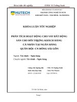 Phân tích hoạt động cho vay bất động sản cho đối tượng khách hàng cá nhân tại ngân hàng quân đội   cn đông sài gòn​ 