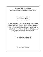 Trải nghiệm lợi ích của việc đồng tạo giá trị ảnh hưởng đến sự hài lòng của khách hàng vai trò trung gian của hành vi tham gia và hành vi công dân trong môi HCM 