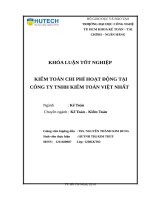 Kiểm toán chi phí hoạt động tại công ty TNHH kiểm toán việt nhất​ 