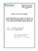 Đánh giá hiệu quả công tác quản lý thuế TNDN tại đội kiểm tra thuế 3 chi cục thuế quận bình thạnh TP HCM​ 