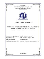 Công tác tổ chức hội họp của văn phòng công ty điện lực hai bà trưng 