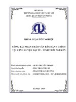 Công tác soạn thảo văn bản hành chính tại UBND huyện đại từ tỉnh thái nguyên 