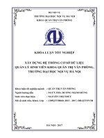 Xây dựng hệ thống cơ sở dữ liệu quản lý sinh viên khoa quản trị văn phòng, trường đại học nội vụ hà nội 