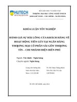 Đánh giá sự hài lòng của khách hàng về hoạt động tiền gửi tại ngân hàng thương mại cổ phần sài gòn thương tín   chi nhánh điện biên phủ​ 