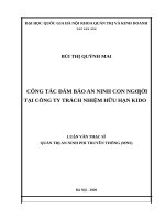 Công tác đảm bảo an ninh con người tại công ty trách nhiệm hữu hạn kido​ 
