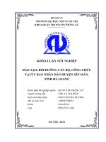 Đào tạo, bồi dưỡng cán bộ, công chức tại UBND huyện xín mần, tỉnh hà giang 