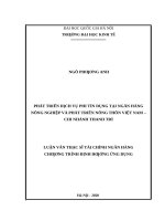 Phát triển dịch vụ phi tín dụng tại ngân hàng nông nghiệp và phát triển nông thôn việt nam   chi nhánh thanh trì​ 