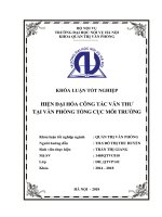 Hiện đại hóa công tác văn thư tại văn phòng tổng cục môi trường 