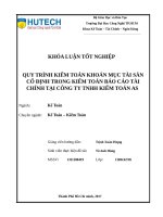 Quy trình kiểm toán khoản mục tài sản cố định trong kiểm toán báo cáo tài chính tại công ty TNHH kiểm toán as​ 