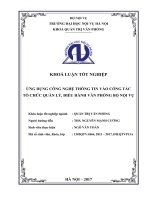 Ứng dụng công nghệ thông tin vào công tác tổ chức quản lý, điều hành văn phòng bộ nội vụ 