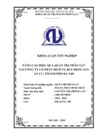 Nâng cao hiệu quả quản trị nhân lực tại công ty cổ phần dịch vụ bất động sản an cư, thành phố hà nội 