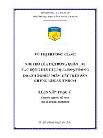 Vai trò của hội đồng quản trị tác động đến hiệu quả hoạt động doanh nghiệp niêm yết trên sàn chứng khoán TP  HCM​ 