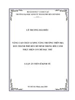 Nâng cao chất lượng tăng trưởng trên địa bàn thành phố hồ chí minh trong bối cảnh thực hiện cơ chế đặc thù 