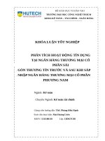 Phân tích hoạt động tín dụng tại ngân hàng thương mại cổ phần sài gòn thương tín trước và sau khi sáp nhập ngân hàng thương mại cổ phần phương nam​ 