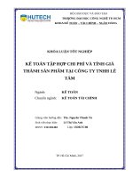 Kế toán tập hợp chi phí và tính giá thành sản phẩm tại công ty TNHH lê tám​ 