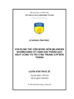 Vận dụng thẻ cân bằng điểm (blanced scorecard) để đánh giá thành quả hoạt động tại trường trung cấp bến thành​ 