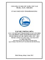 TẬP HỆ THỐNG HÓA CÁC VĂN BẢN QUY PHẠM PHÁP LUẬT CÒN HIỆULỰC DO HĐND, UBND TỈNH BÌNH DƯƠNG BANHÀNH TRONG KỲ HỆ THỐNG HÓA 1997 - 2013THUỘC LĨNH VỰC ĐẤT ĐAI, TÀI NGUYÊN VÀ MÔI TRƯỜNG