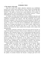 Nâng cao chất lượng giảng viên ngành kinh tế các trường đại học công lập trên địa bàn thành phố hà nội tt tiếng anh 
