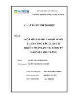 Một số giải pháp nhằm hoàn thiện công tác quản trị nguồn nhân lực tại công ty bảo việt sóc trăng​ 