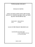 Nâng cao chất lượng giảng viên ngành kinh tế các trường đại học công lập trên địa bàn thành phố hà nội