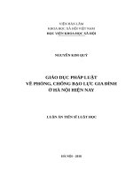 Giáo dục pháp luật về phòng, chống bạo lực gia đình Hà Nội hiện nay