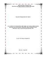 Các nhân tố ảnh hưởng đến hiệu quả hoạt động kinh doanh tại ngân hàng thương mại cổ phần công thương việt nam   chi nhánh phú yên 