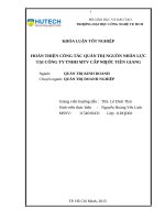 Hoàn thiện công tác quản trị nguồn nhân lực tại công ty tnhh mtv cấp nước tiền giang​ 