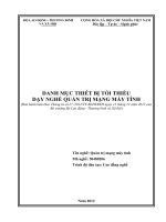 DANH MỤC THIẾT BỊ TỐI THIỂUDẠY NGHỀ QUẢN TRỊ MẠNG MÁY TÍNH