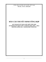 BÁO CÁO THUYẾT MINH TỔNG HỢPQUY HOẠCH SỬ DỤNG ĐẤT ĐẾN NĂM 2020KẾ HOẠCH SỬ DỤNG ĐẤT 5 NĂM KỲ ĐẦU (2011 – 2015)PHƯỜNG ĐỐNG ĐA– THÀNH PHỐ VĨNH YÊN