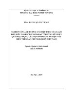 Nghiên cứu ảnh hưởng các đặc điểm của giám đốc điều hành (CEO’s characteristic) đến hiệu quả hoạt động của một số doanh nghiệp tiêu biểu trên sàn chứng khoán việt nam TT 