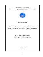 Luận văn thạc sĩ kinh tế hoàn thiện công tác quản lý thuế TNDN