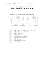 BÁO CÁO THÍ NGHIỆM  MÔN  ĐIỀU KHIỂN TỰ ĐỘNG ĐKTĐ