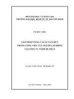 Giải pháp nâng cao sự gắn kết trong công việc của người lao động tại công ty TNHH de heus 