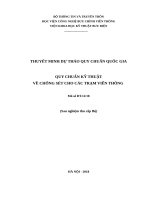 THUYẾT MINH DỰ THẢO QUY CHUẨN QUỐC GIAQUY CHUẨN KỸ THUẬTVỀ CHỐNG SÉT CHO CÁC TRẠM VIỄN THÔNG